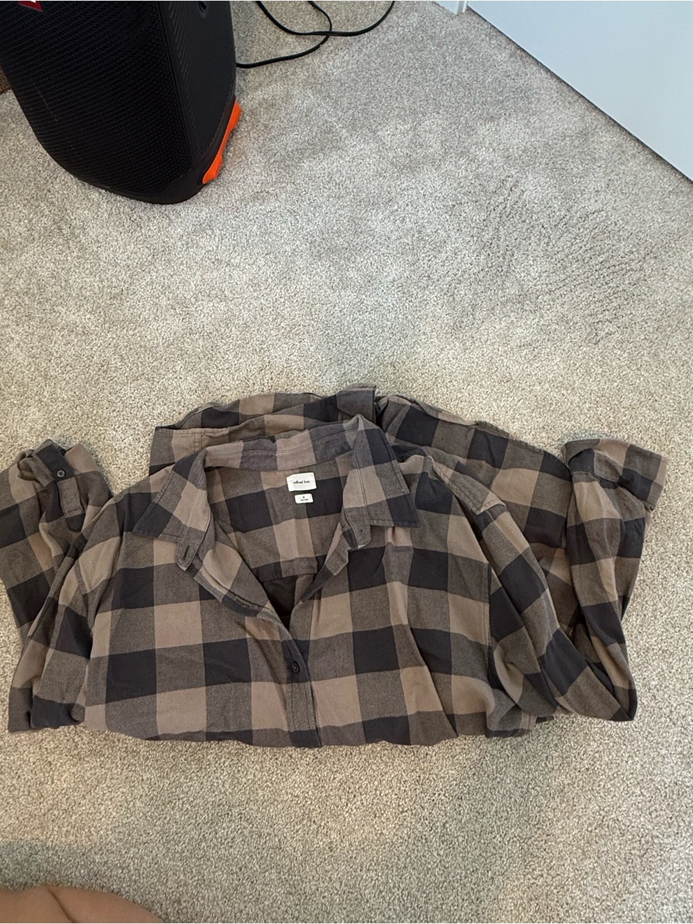 Wilfred Plaid Button-Down Shirt in Brown and Black
